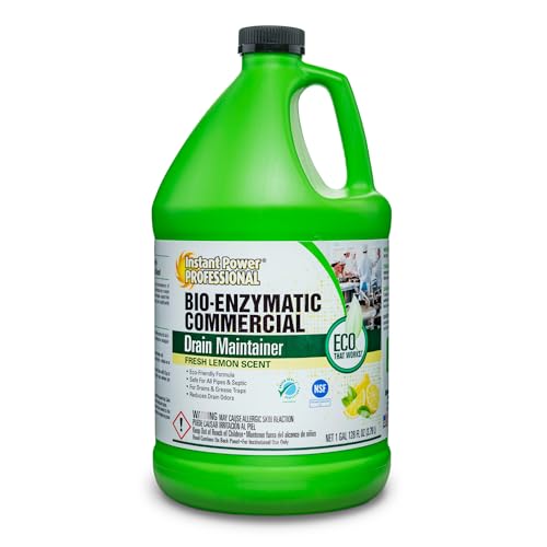 Instant Power Professional Enzyme Drain Cleaner, Drainage Clog Remover, 128 Fl. Oz.