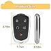 Key Fob Cover Shell Case Replacement for Cadillac ATS ATS-V CTS CT6 XTS XT5 XT4 XT6 SRX 2014 2015 2016 2017 2018 2019 2020 2021 5 Buttons Car Remote Pad Cover HYQ2AB, HYQ2EB (2PCS)
