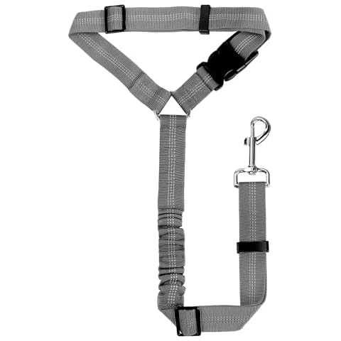 YAODHAOD Dog Seat Belts, Retractable Dog Seatbelts Harness for Car,Adjustable Restraint Safety Leads Vehicle Seatbelt Harness,Nylon Pet Safety Seat Belts Heavy Duty Car Harness for Dogs (Gray) Cover