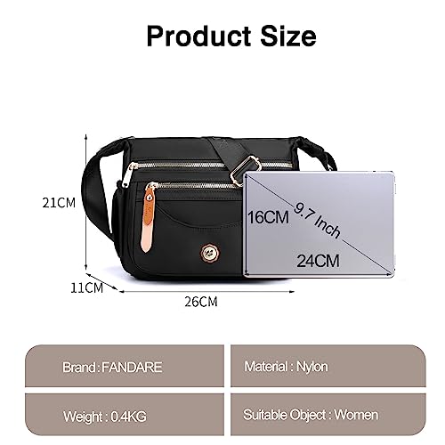Crossbody Bags for Women Ultra-light Shoulder Bag Ladies Handbag with Adjustable Wide Strap Hobos & Shoulder Bags Satchels for Outdoors Workout Travel Shopping Messenger Bag Daily Use Black3
