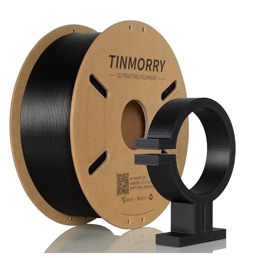 TINMORRY Carbon Fiber PETG Filament 1.75 mm, High Rigidity & Strength PETG CF 3D Printer Filament, Compatible with Most FDM 3D Printers, 2 KG 1 Spool, Black