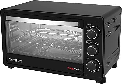 TurboTronic, minioven met draaispies, 23 l, 1500 W, zwart, rood, mini-oven met timer, pizzaoven, grill (black) - Afbeelding 5