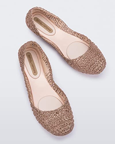 Image of Melissa Campana Papel Flats for Women - Comfortable, Stylish & Flexible Slide-On Closed-Toe Jelly Flat Shoes with Hollow Interwoven Cut Out Design