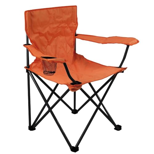 TERRE JARDIN Fauteuil de Camping Pliable avec Porte-Gobelet - Chaise Camping Pliante Légère avec Sac de Transport - Siège Extérieur pour Camping, Plage,...