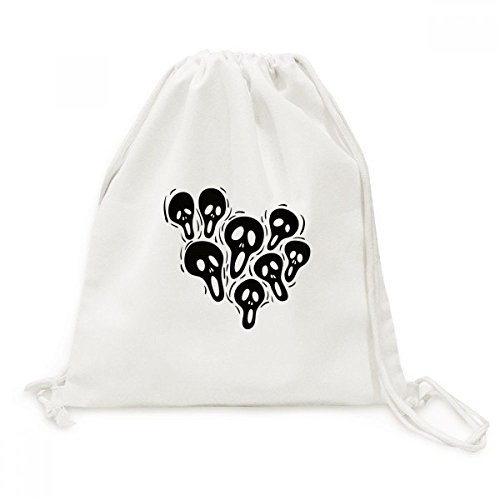 Sac de voyage à cordon motif crâne d'Halloween pour trieurs de carreaux par DIYthinker