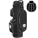 Shopsource Golf Cart Bag, 15 Way Top Lightweight Golf Bag, Golf Club Cart Bags for Men Women with Full-Length Dividers, Dedicated Putter Well, Rain Cover