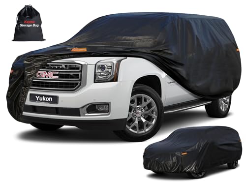 Image of Kayme 7 Layers SUV Car Cover Custom Fit for GMC Yukon (1995-2025) Waterproof All Weather for Automobiles, Outdoor Full Cover Rain Sun UV Protection.