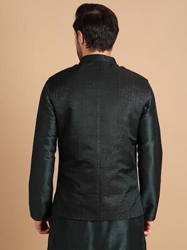 Image of men's Silk Blend Kurta Pejama & Waistcot Set