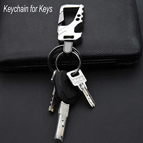 Image of Contacts Heavy Duty Stainless Steel Keychain with Bottle Opener for Men and Women -Gunmetal Silver(Pack of 2)
