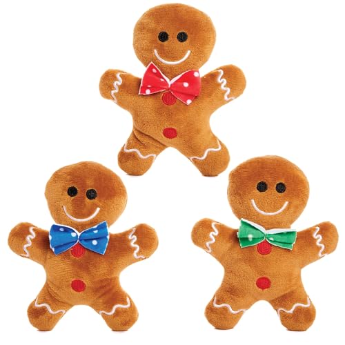 Baker Ross FX333 Weiche Plüsch Lebkuchenmännchen - 3er-Pack weiche Stofftiere ideal für Geschenke und Partybeutel Füller