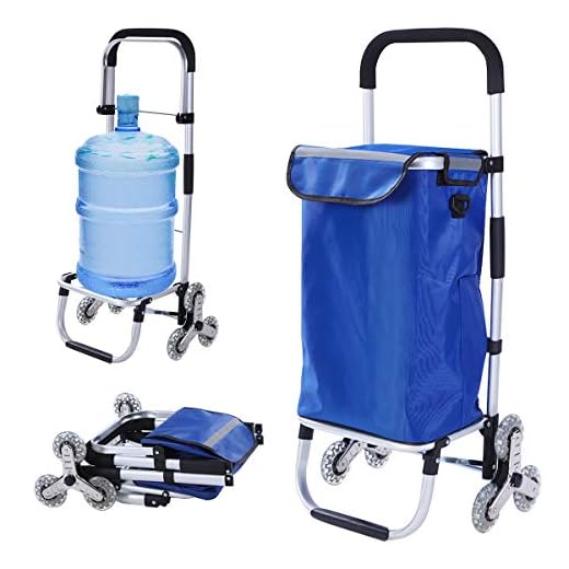 BYT Grocery Cart with Wheels Folding Shopping Cart with Large Heavy-Duty and Rolling Swivel Wheels, Easy to Climb The Stair