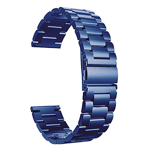 Correa de reloj de malla de acero inoxidable negra con liberación rápida 16mm a 22mm