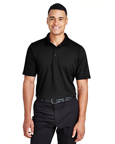 Devon & Jones CrownLux Performance™ Men's Plaited Polo L BLACK at