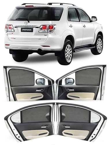 Image of Autofact Car Sunshades for Toyota Fortuner (2009 to 2015), UV Protection, Useful Car Accessories, Custom fit Sun Shades for Side Windows, Set of 6
