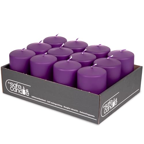 DecoLite 12er Pack Stumpenkerzen 100/60mm - Selbstverlöschend, Safe...