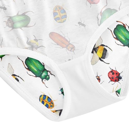 Little Girls' Soft Cotton Underwear Kids Breathable Comfort Bugs Panties Briefs Toddler Undies 5