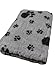 Krambambulishop.de Vet-Bed Softbed Dry-Bed Hundebett Hundedecke Vetbed Trockenbett rutschfest 30mm (Hellgrau+Schwarze Pfoten, 100cm x 80cm)
