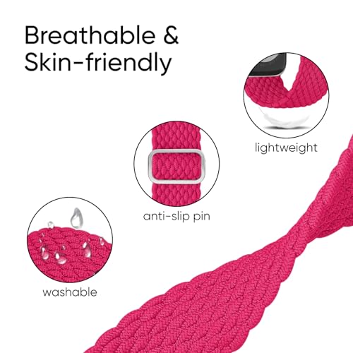Joehwerr 3Pack Anti-Slip Braided Band Compatible for Apple Watch Straps Women 40mm 41mm 38mm 42mm 44mm 45mm 46mm 49mm - Image 4