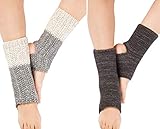 Cxapnstou 2Pair Stirrup Leg Warmers for Women Dancers Gym Socks Knitted Boot Cuffs Toppers(Light Gre
