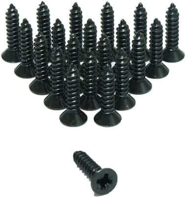 Pack of 24 Black Finish Wood Screws (Countersunk - 19mm (24 Pack))