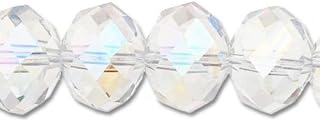 Clear AB Czech Crystal Faceted Rondelle Beads 4mm x 6mm Strand of 90+ Pieces