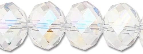 Clear AB Czech Crystal Faceted Rondelle Beads 4mm x 6mm Strand of 90+ Pieces