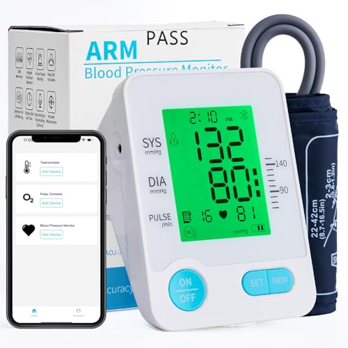 PickTalk - Blood Pressure Monitor: PickTalk Upper Arm Blood Pressure Monitors for Home Use - Adjustable Blood Pressure Cuff 9-17 in - Bluetooth Enabled-Large Backlit Display - Stores 2x99 Readings - -33%