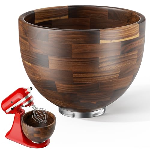 Tazón de Mezcla de Madera de Acacia Sólida 5 Qt miniatura 1