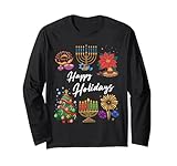Happy Holidays Hanukkah Feliz Navidad Christmas Kwanzaa Long Sleeve T-Shirt