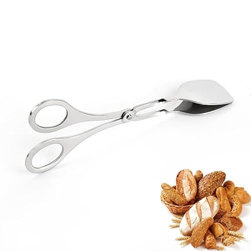 Leopacat Pinzas de Cocina,Pinza de Ensalada de Acero Inoxidable Forma de Tijera Utensilios de Cocina Multifuncionales Pinzas de Alimentos de Servir para Asar, Buffet,Bistec,Pan para Cocinar 18 cm