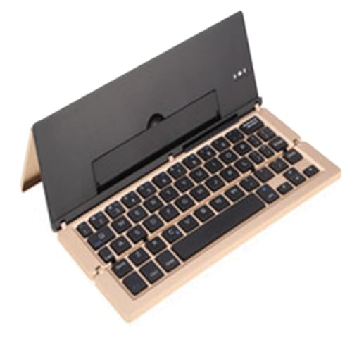 Teclado bluetooth plegable dorado de alta gama con funciones multimedia