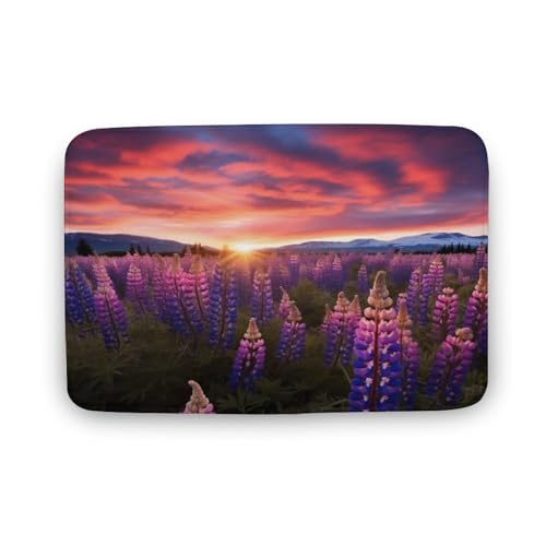 Nature Botanical Pattern Bathroom Mats Rugs Lupines Flowers New Zealand Memory Foam Carpets Non Slip Shower Mat for Tub Shower 20