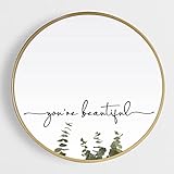You're Beautiful Decal, Slogan Wall Sticker, Beauty Salon Decor, Mirror Decal, Bathroom Decor, Mirror Vinyl, Hair Salon Sticker, Positive Affirmations Decal,14x3.3 inch (Black)