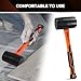 HORUSDY 16oz Durable Rubber Mallet Hammer with Fiberglass Handle, Non-Marring Blow Tool for Flooring, Tent Stakes, Woodworking, and Camping, Non-Slip Grip