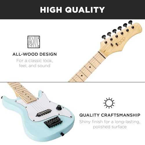 Image of Best Choice Products 30in Kids Electric Guitar Beginner Starter Kit w / 5W Amplifier, Strap, Gig Bag, Strings, Picks - Powder Blue