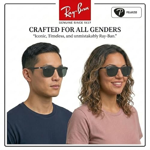 Image of Ray-Ban RB3686 CHROMANCE POLARIZED Square Shape Sunglasses for Men & Women with Official Eyewear Kit