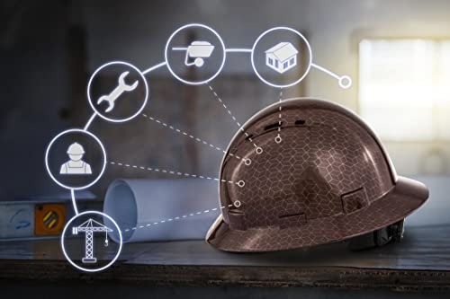 Protectx Premium Full Brim Hard Hat, Cascos De Construccion For Safety, Vented, 6-Point Adjustable Ratchet Suspension, Brown, Osha/Ansi Compliant #TOP2