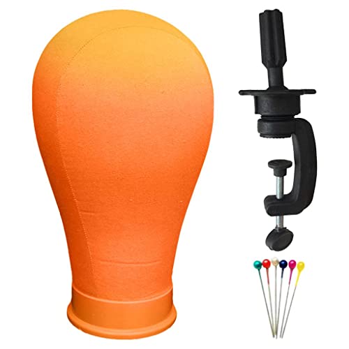 Tête mannequin liège orange pour fixer vos perruques sans glisser