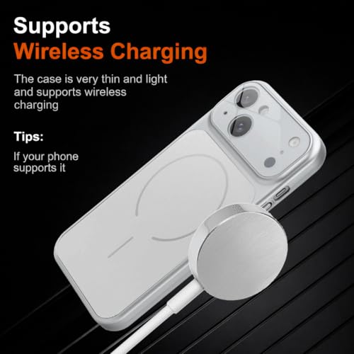 Image of SHINESTAR Premium Luxury Case Compatible with iPhone 15 Plus | Protective Back Cover with Camera Lens Safety | Wireless Charging Support | Slim Fit Durable Design | Enhanced Grip Protection Silver