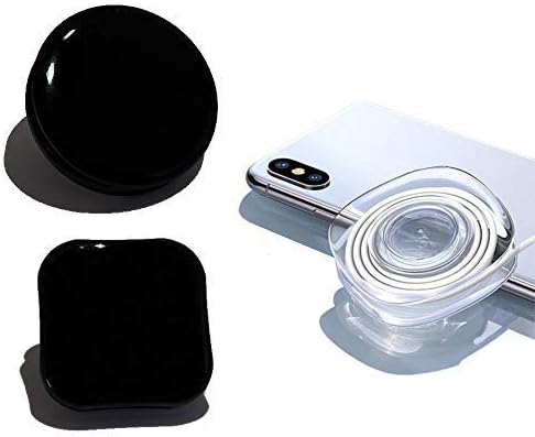 Black Nano Sticky Gel Pads, Toccen Universal Car Phone Holder, Strong Viscosity, Durable Washable Reuse, Suitable for car Dashboard, Phone, Stick to Anywhere & Easy Remove [2 Pack]