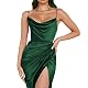 Satin Kleid für Damen: Bodycon Maxikleid mit Cami-Trägern
