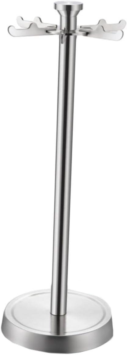 Stainless Steel Kitchen Rack with 6 Hooks, Spoon and Spatula Organizer, Floor-standing Utensil Storage Rack for Home Kitchen Cooking Tools