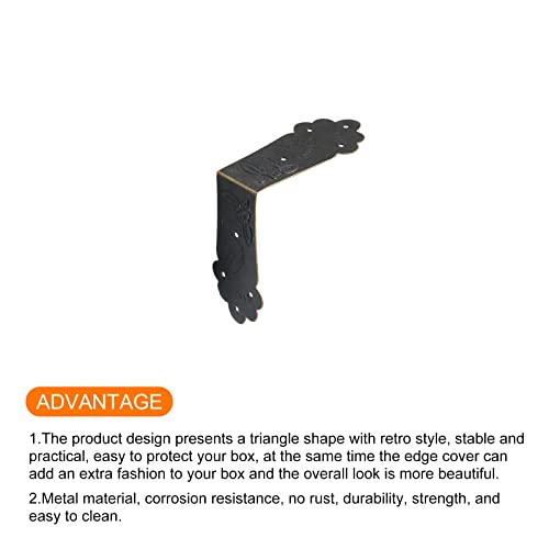 METALLIXITY Box Corner Protectors Decorative(68mm/2.68") 16Pcs, Metal Wood Case Edge Guard - for Furniture Table Wood Case Bronze - Image 4