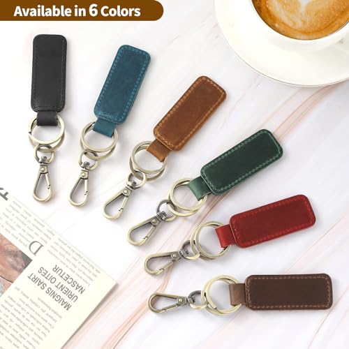 Image of Jack&Chris Genuine Leather Car Keychain, Universal Key Fob Keychain, Leather Key Chain Holder for Men and Women, JC306