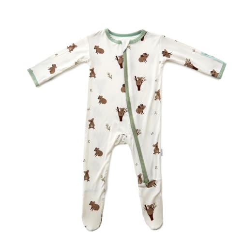Image of Bamboo Little Soft Baby Footie Pajamas, Baby Clothes, Newborn Sleepers, 95% Viscose and 5% Spandex, 0-24 Months