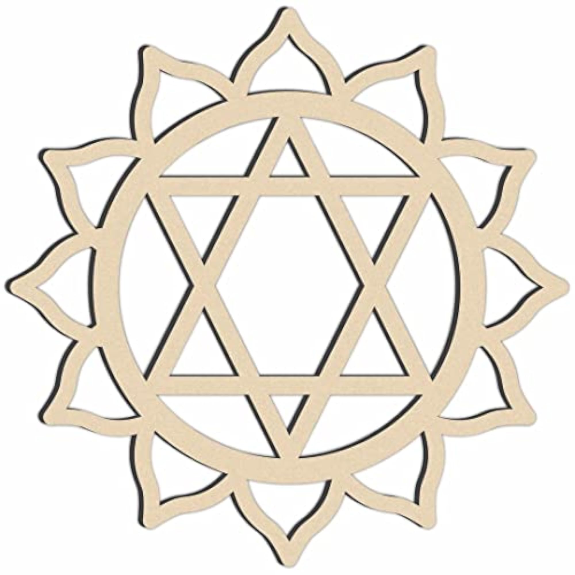 Metatron's Cube Wall Art Wooden Crystal Grid Cutout