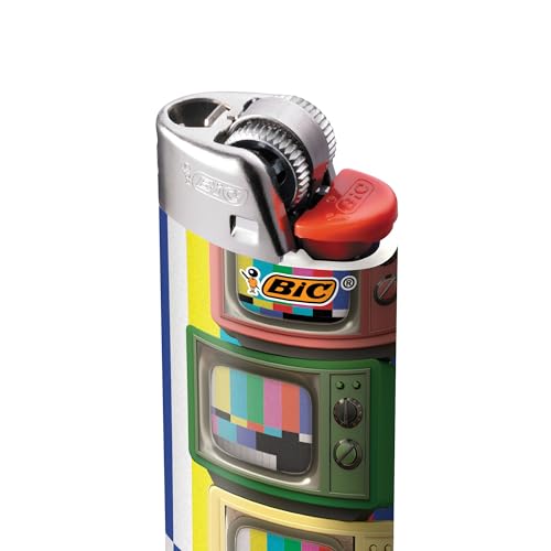 BIC Maxi Pocket Lighter, Special Edition Nostalgia Collection, Assorted Unique Lighter Designs, 8 Count Pack of Lighters