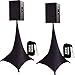 2-Pack Amazin Gear SKRIMS Tripod Speaker Stand Stretch Covers - Triple Sided DJ Scrims - Spandex DJ Skirts 3-Sides - Scrims 360 +2 FREE Travel Bags - BLACK PAIR (SKRIMS-3B-2)