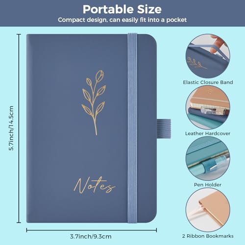 Image of (3 Pack) Small Pocket Journaling Notebooks for Women /Men, 3.7 inch x 5.7 inch A6 Mini Diary Journal with Pen, 400 Pages 100GSM Paper, Cute Notebook Journal for Writing, Travel, Business, Work & School