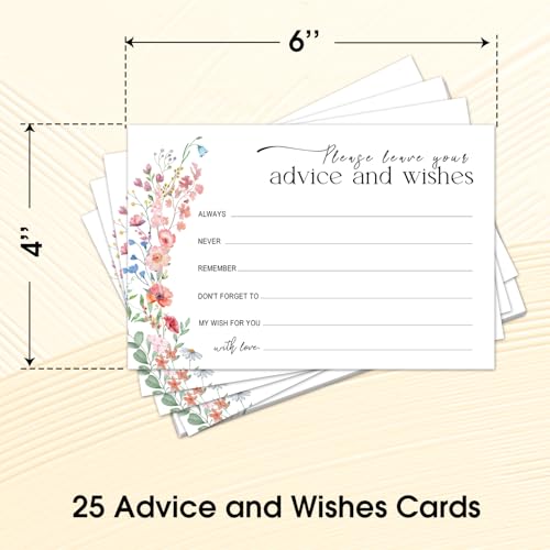 image for WwongxianB Set of 25 Wildflower Advice and Wishes Cards - Pink Flower 